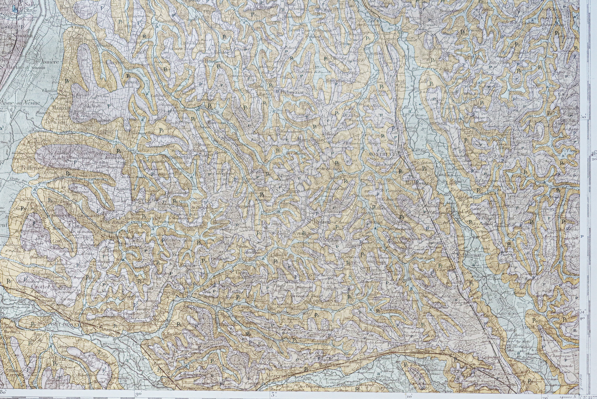 Carte géologique des environs de Mâcon