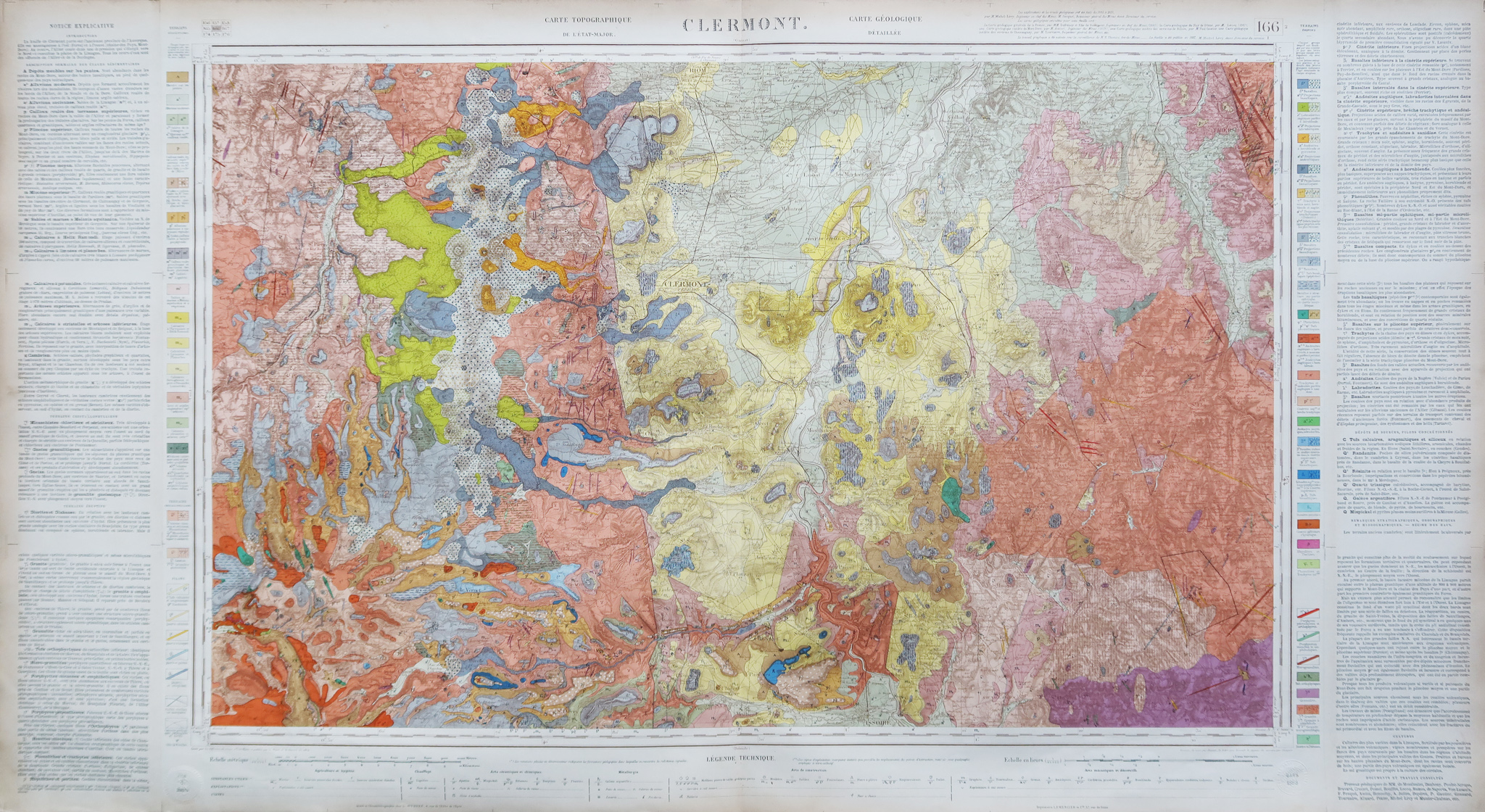 Carte géologique des environs de Clermont-Ferrand