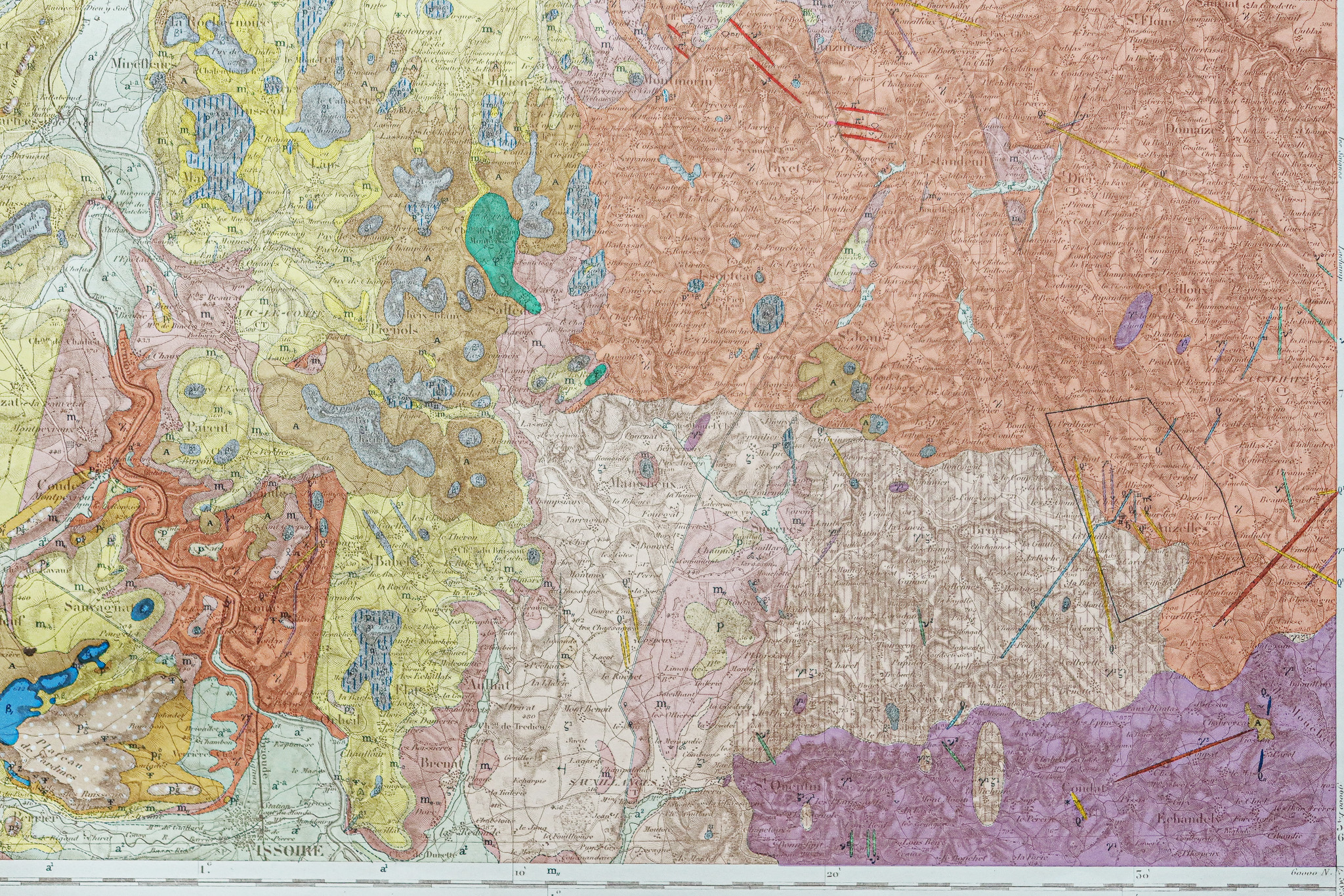 Carte géologique des environs de Clermont-Ferrand