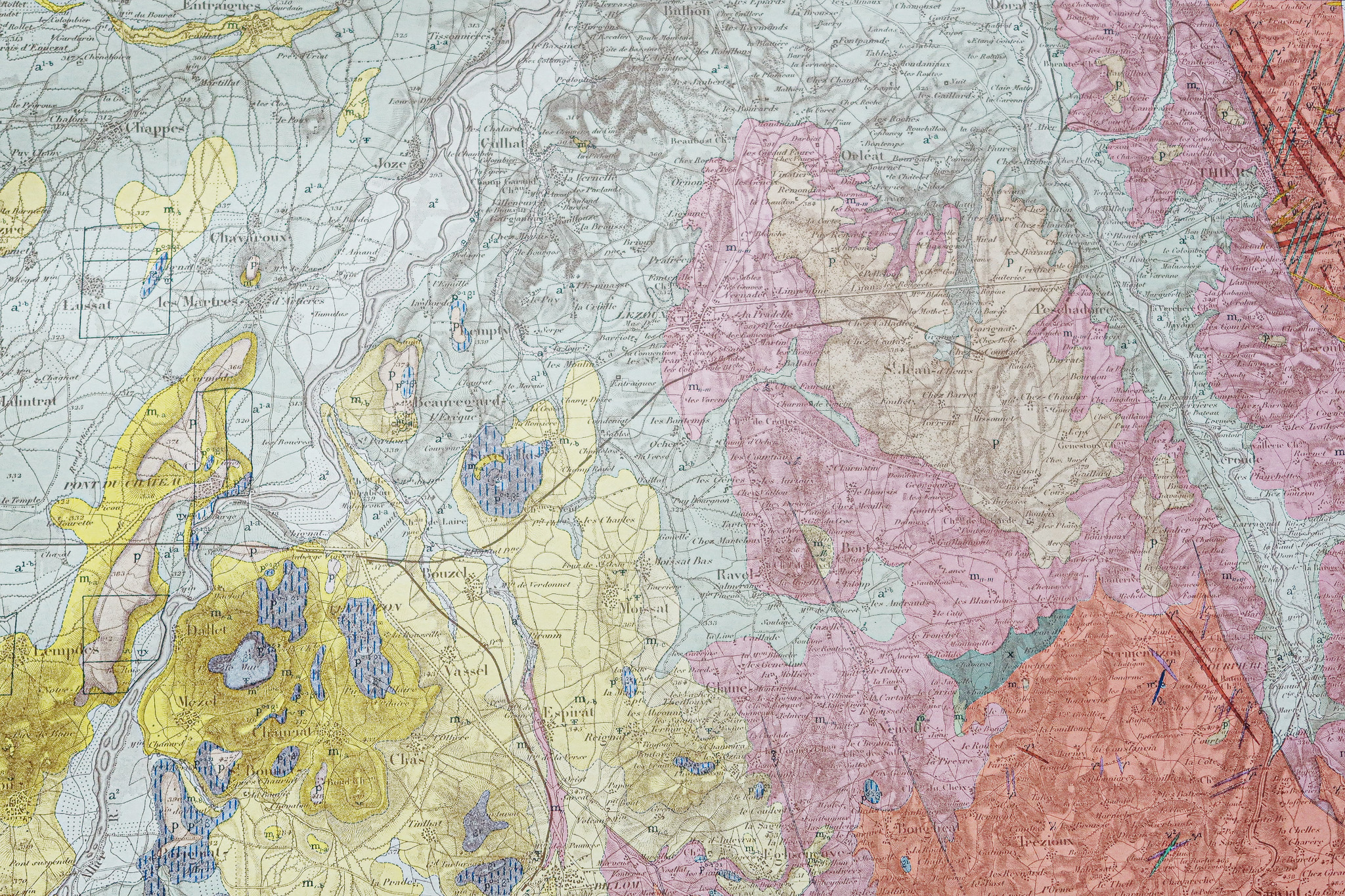Carte géologique des environs de Clermont-Ferrand