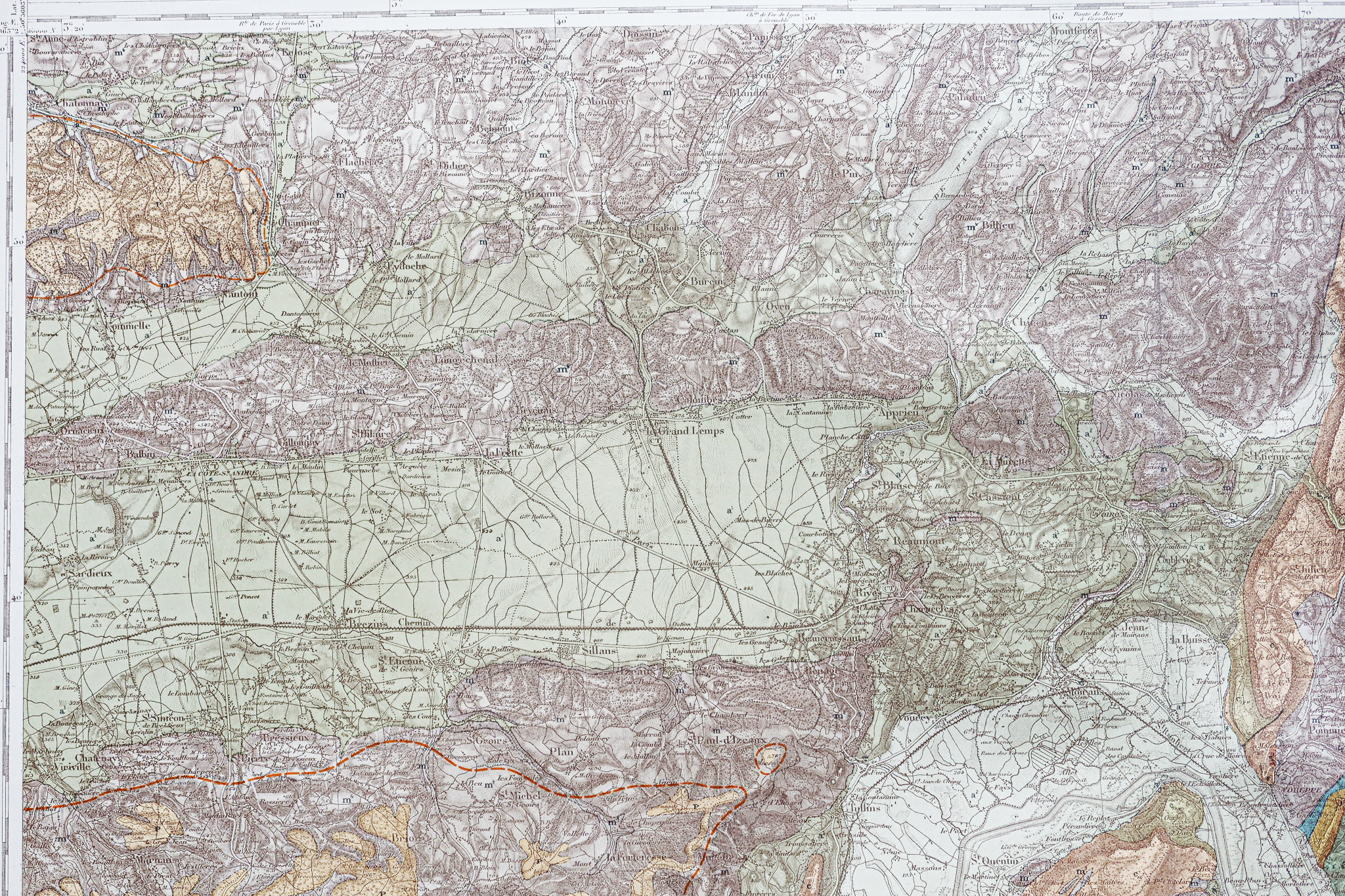 Carte géologique des environs de Clermont-Ferrand