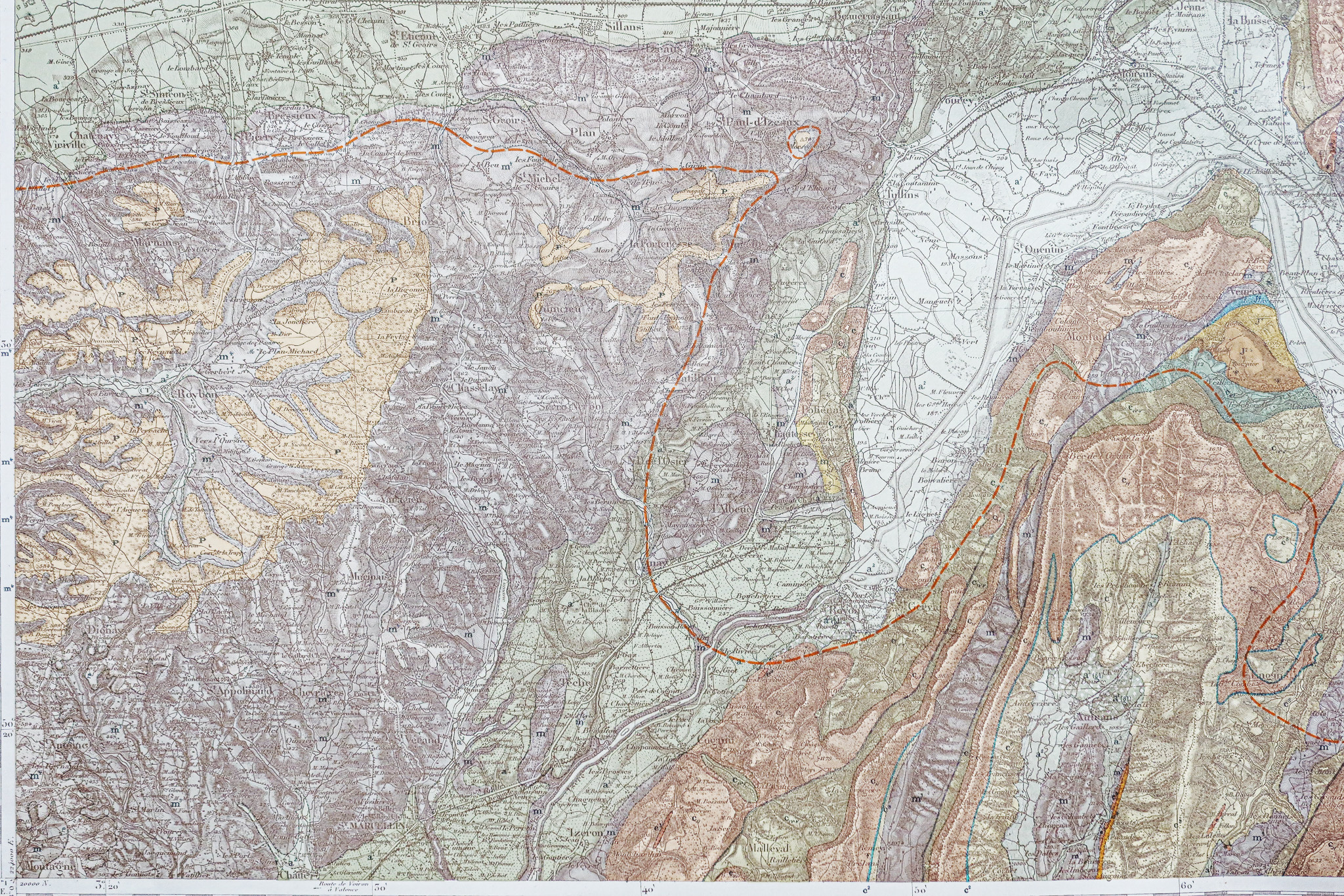 Carte géologique des environs de Clermont-Ferrand