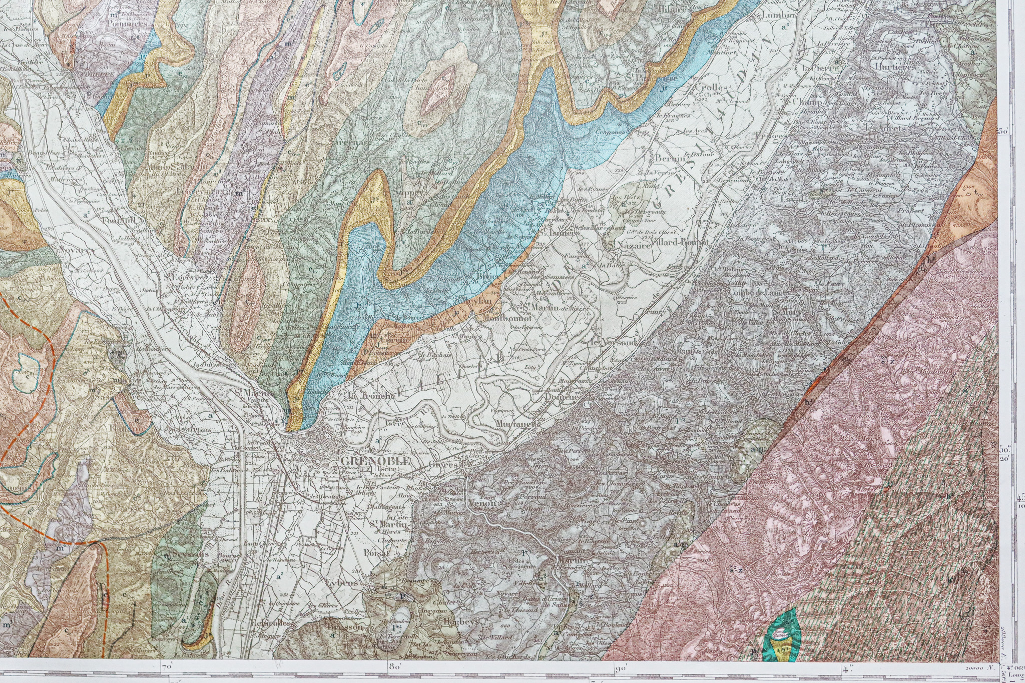 Carte géologique des environs de Clermont-Ferrand