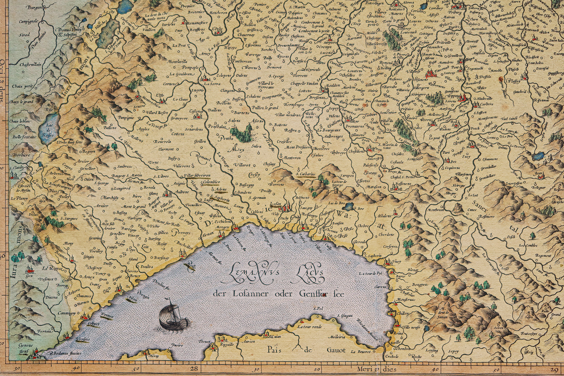 Carte géographique ancienne de la Suisse