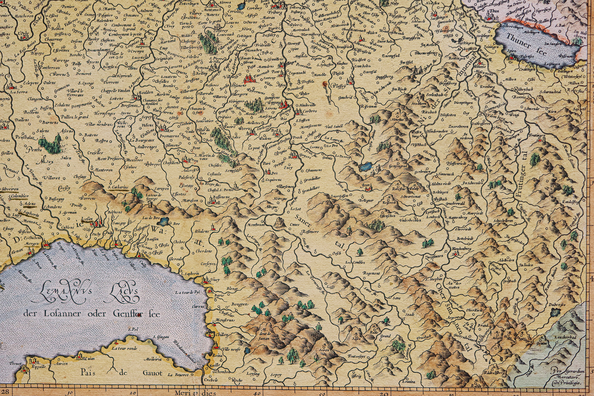 Carte géographique ancienne de la Suisse