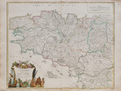 Carte géographique ancienne de la Bretagne