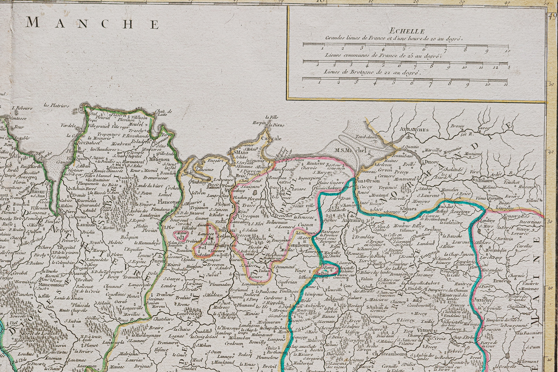 Carte géographique ancienne de la Bretagne