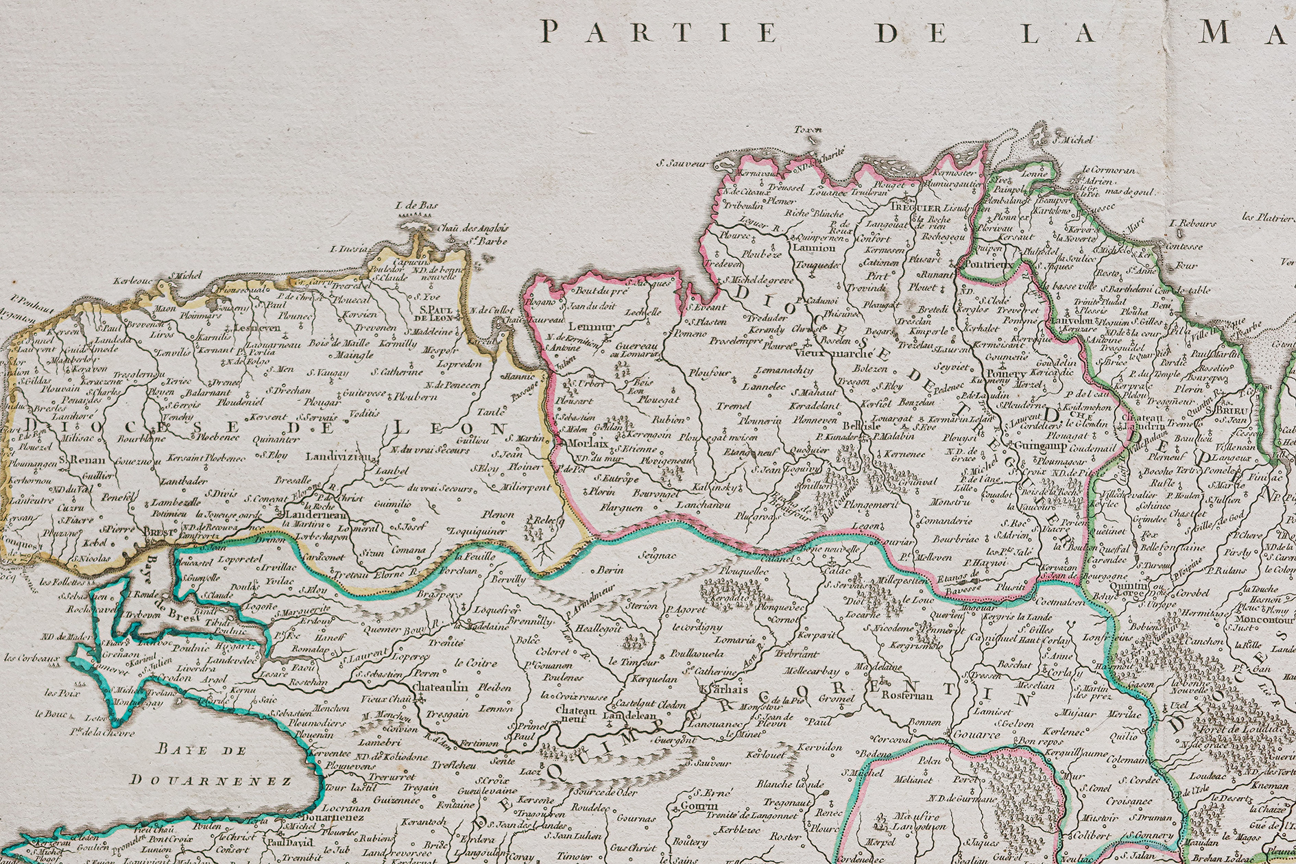 Carte géographique ancienne de la Bretagne