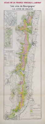 Carte vinicole ancienne - La côte de Beaune