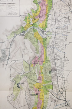 Carte vinicole ancienne - La côte de Beaune