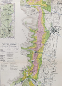 Carte vinicole ancienne - La côte de Beaune
