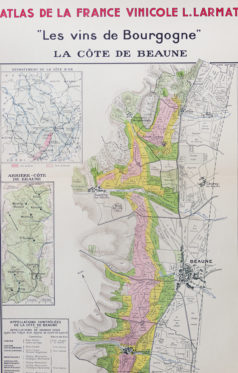 Carte vinicole ancienne - La côte de Beaune
