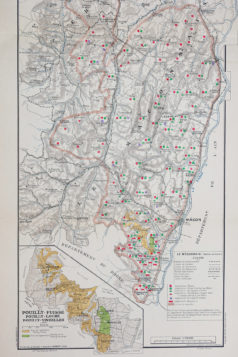 Carte vinicole ancienne - Côte chalonnaise - Le Mâconnais