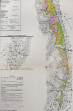Carte vinicole ancienne - La côte de nuits