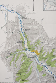 Carte vinicole ancienne de Bourgogne Le Chablis