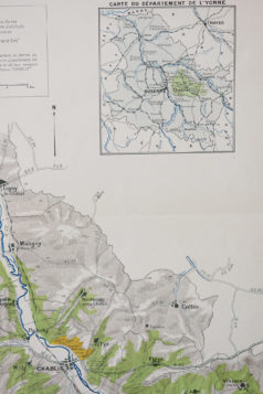 Carte vinicole ancienne de Bourgogne Le Chablis