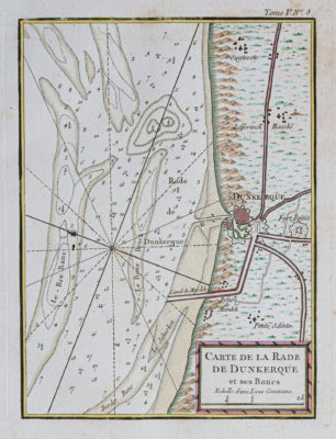 Carte marine ancienne de la Rade de Dunkerque