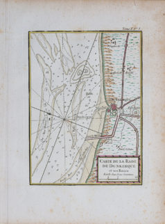 Carte marine ancienne de la Rade de Dunkerque