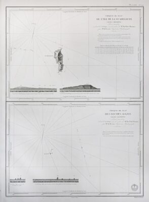 Carte marine ancienne de la Guadeloupe
