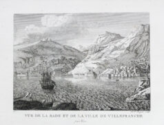 Gravure ancienne de la Rade de Villefranche-sur-Mer