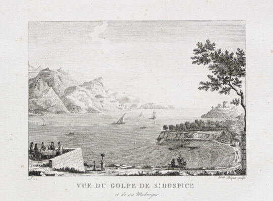Gravure ancienne du Cap Ferrat - Hospice - Madrague